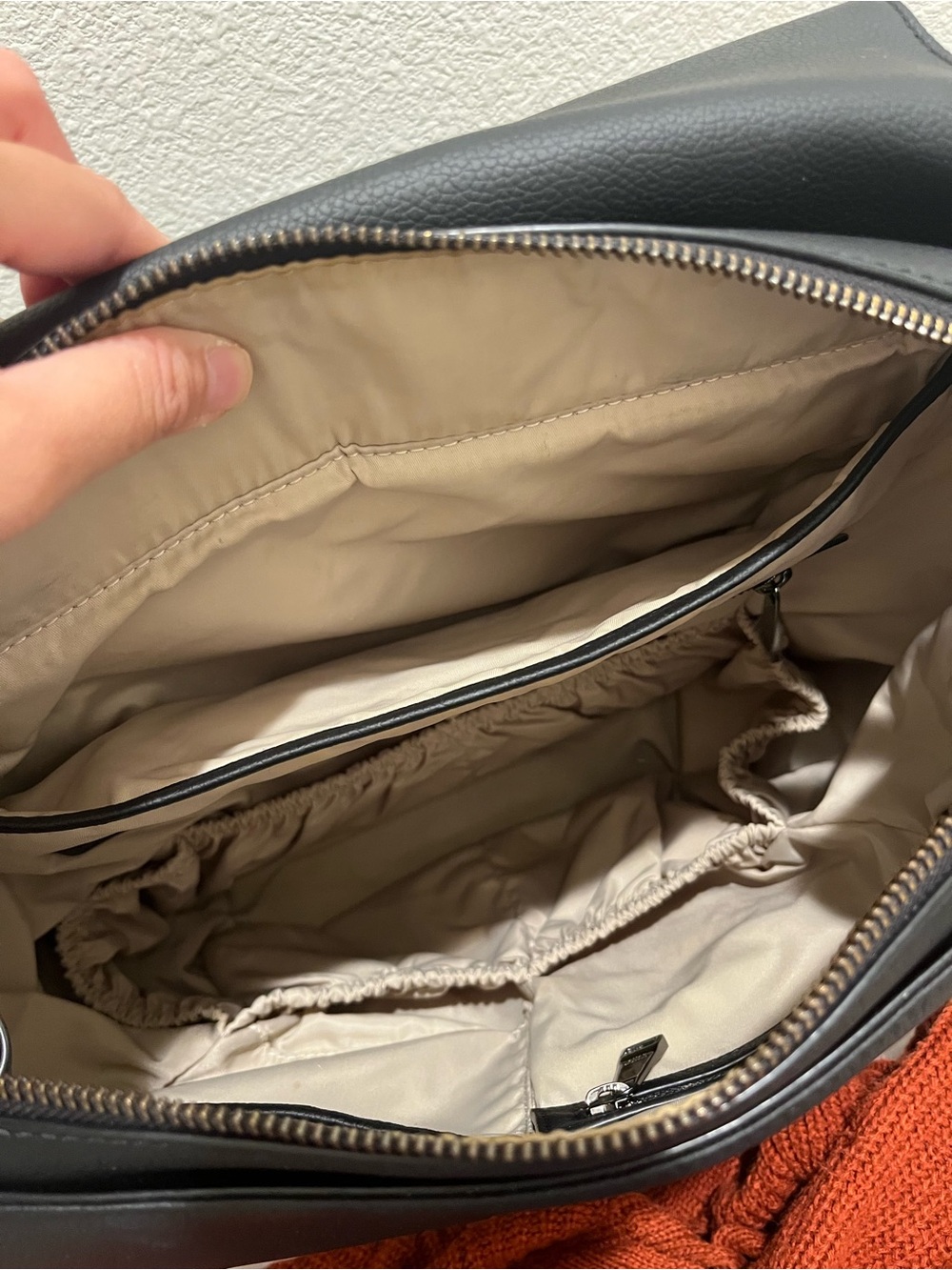Mina Baie Black Leather Diaper Bag - Picture 2 of 3